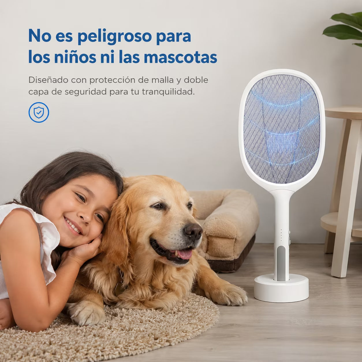 Raqueta Eléctrica Premium: Con luz que los atrae