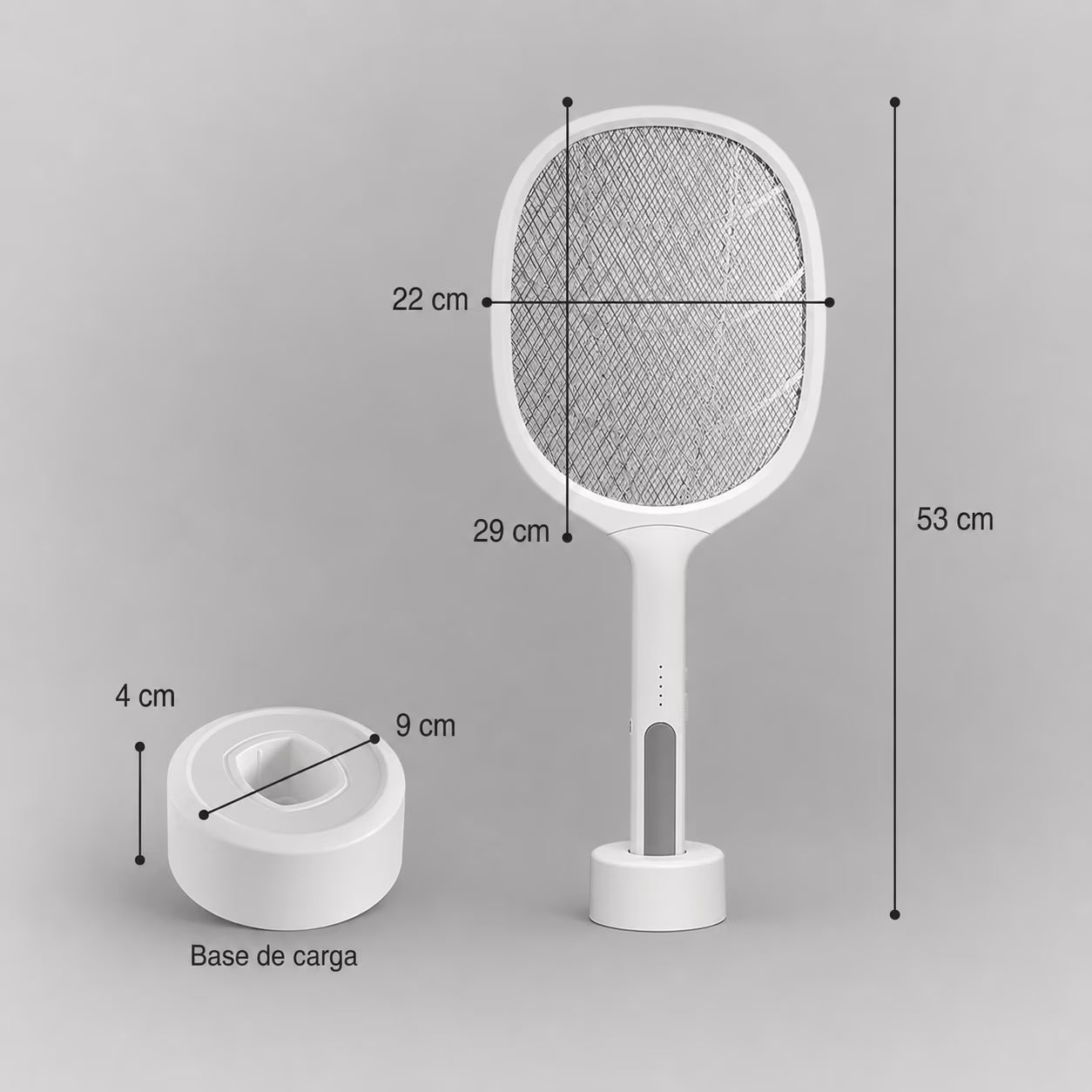 Raqueta Eléctrica Premium: Con luz que los atrae